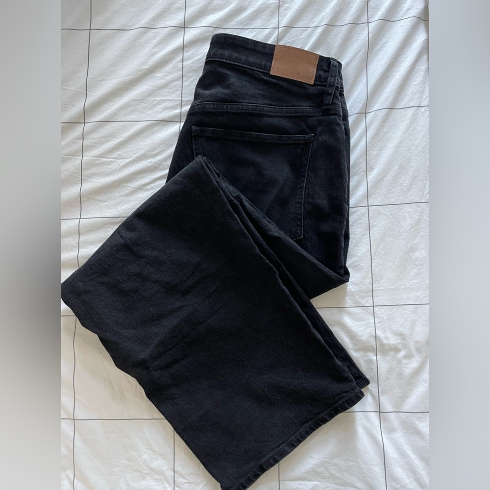 Madewell Black Curvy Perfect Vintage Wide Leg Jeans, Size 31
